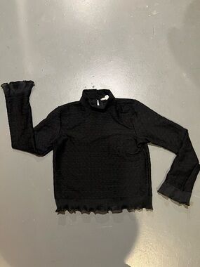 Anthropologie Black Long Sleeve Mock Neck Top - Women's